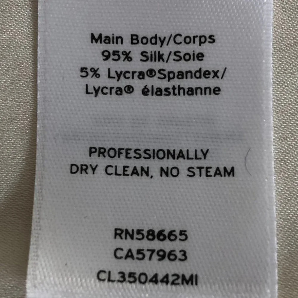 Classiques Entier Sleeveless Round Neck Silk Top w Frill Detail Cream + Blk Sz S - Picture 10 of 11